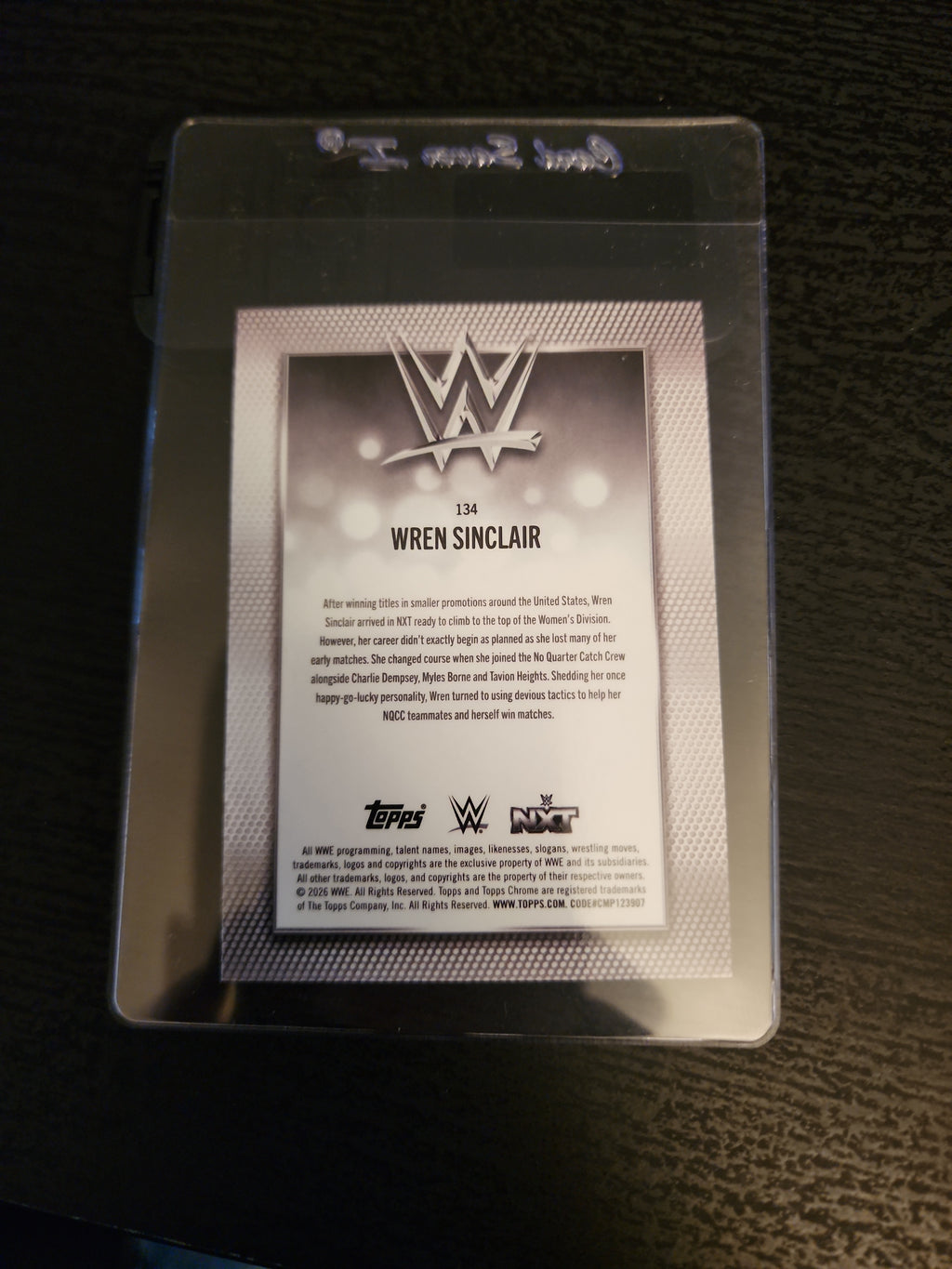 Wwe Topps Chrome 2026 Wren Sinclair #134 Aqua Refractor 81/199